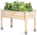 MIXC 331 lb Capacity Wooden Raised Garden Bed with Legs, 48"L x 24"W Elevated Reinforced Large Planter Box for Vegetable Flower Herb Outdoors - Beam and Column Structure - Unmatched Strength Outlast