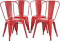 FDW Metal Dining Chairs Set of 4 Indoor Outdoor Chairs Patio Chairs Kitchen Metal Chairs 18 Inch Seat Height Restaurant Stackable Chair Tolix Side 330LBS Weight Capacity