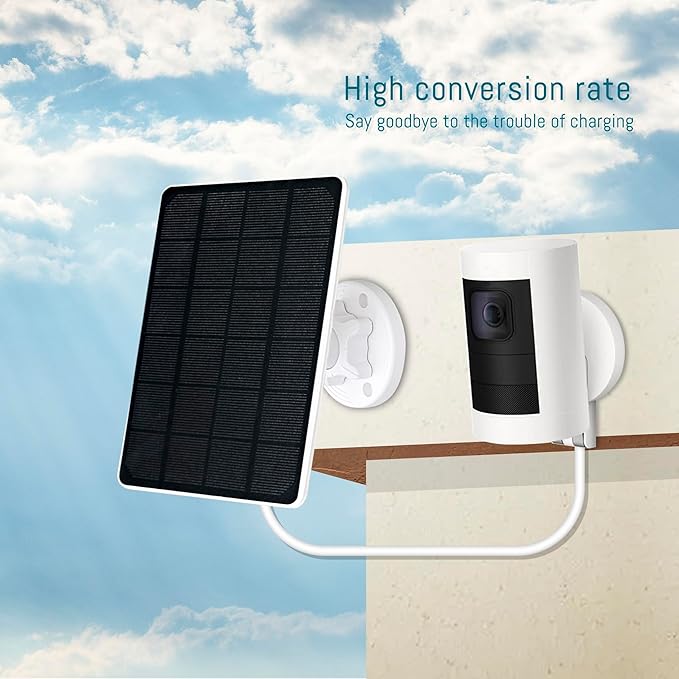2-Pack 5W 6V Solar Panel for Ring Camera, Solar Charger Compatible with Spotlight Cam Plus/Pro(Battery), Stick Up Cam/Pro Spotlight Battery, 13FT Cable with Ring Barrel Adapter to USB-C
