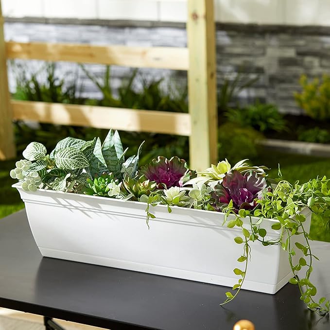 The HC Companies 24" Eclipse PlasticWindow Box 7.76"x24"x6.57" in White Color