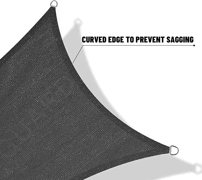 SUNNY GUARD Sun Shade Sail 6.5/8/10/12/16/20 Rectangle UV Block Sunshade for Backyard Yard Deck Patio Garden Outdoor Activities and Facility,10' x 13' Dark Grey(We Make Custom Size)