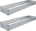2PCS 12x4x1FT Galvanized Raised Garden Bed Kit,Vegetable Boxes-Rectangle Metal Flower Box,Large Planter Raised Beds Outdoor Garden for Planting,Fruit,Herb-Silver