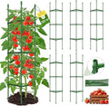6 Pack Tomato Cages for Garden,Up to 51.2Inch Tomato Cage Trellis-Upgraded Hexagon Connector,Heavy Duty Adjustable Tomato Stake Support for Raised Garden Bed