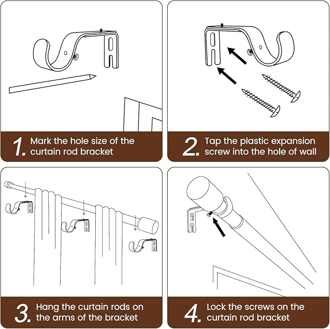 1” Diameter Curtain Rods Itself is 30 to144 inch 1 Pack Fit 30-142 inch, 66 to 120 inch Window with Heavy Duty Adjustable Rod Curtain Splicing Silver Extra Long Curtain Rod for Windows