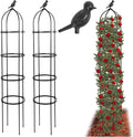 2-Pack 6FT Garden Obelisk Trellis for Climbing Plants,70”Metal Plant Support Tower, Heavy Duty Thickened Tube,Rustproof Black Flower Stand for Vines, Roses, Outdoor & Indoor Use