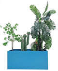 40" L x 16" W x 18" H Metal Large Rectangular Planter - Long Planter Box for Outdoor Patio/Porch Planter Boxes Outdoor Modern Design for Plants, Flowers, Garden,Spliced Flower Pot (Navy)