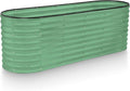Plant & Plot Galvanized Raised Garden Beds Outdoor // 6×2×2 ft Planter Raised Beds for Gardening, Vegetables, Flowers // Large Metal Garden Box (Light Green) // Patented Tool-Free Design