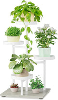 iDavosic.ly 4 Tier Plant Stand Indoor, Tiered Corner Flower Holder Shelf Outdoor, Metal Tall Orchid Display Rack for Patio Porch Garden Balcony Office Living Room, Space Saving, White