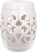 Safavieh Castle Gardens Collection Imperial Vine Antique White Glazed Ceramic Garden Stool