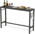 Outdoor Patio Bar Table, 55" Rectangular Counter High Top Table,Metal Pub Height Bistro Deske for Balcony, Backyard, Porch, Deck,Garden, Poolside