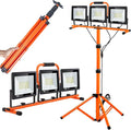 22000 Lumen Work Lights with Stand, 3 Head Portable LED Work Light, with Adjustable&Foldable Tripod Stand, IP66 Waterproof Lamp for Outdoor Indoor Job Site Workshop Garage Construction Site Lighting