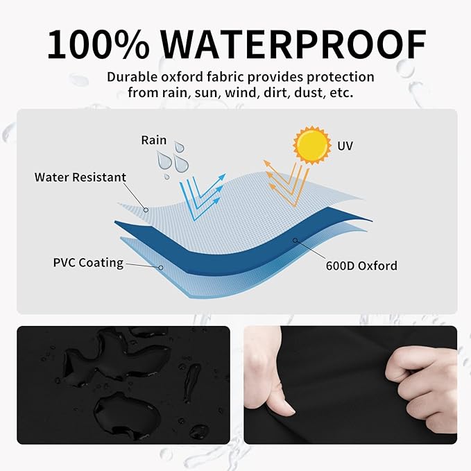 Easy-Going Heavy Duty 600D Outdoor Daybed Cover 88 Inch UV Resistant Patio Round Sofa Cover Waterproof Outdoor Canopy Daybed Sofa Cover with Air Vent 88" Dia x 35"/18" H, Black