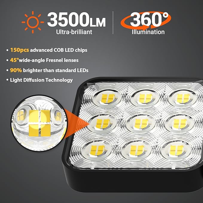 WdtPro Solar Lights Outdoor Flood Light 3 Pack, 3500LM Bright Motion Sensor Outdoor Lights, 3 Heads & Upgrade Glass Panel, LED Solar Powered Security Light Spotlights Waterproof for Outside Yard