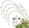 Qiang Ni Bird Feeder Hanger: 12-Inch Wall-Mounted Plant Bracket Outdoor - 4 Pieces White Plant Hooks for Hanging Flower Baskets