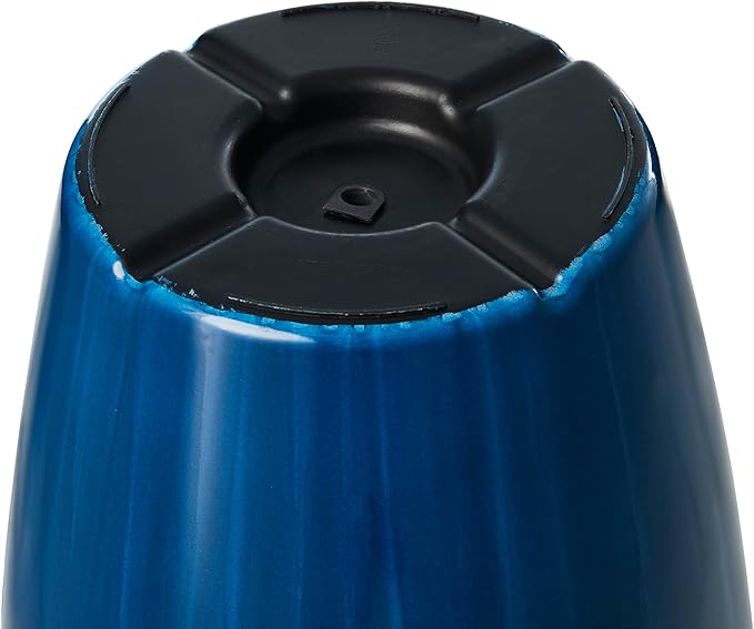 Glitzhome 23.5" H Oversized Tall Round Tapered Planter, Set of 2 Large Gradient Cobalt Blue Faux Ceramic Tall Planters Pots, Plastic Flower Pots with Drainage Holes for Front Porch Patio Garden Deck