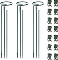Mwellewm 3 Sets Plant Stakes 12/25/36 Inch Adjustable Plant Support Stakes Tall for Indoor Outdoor Plant Holder Stick Steel Garden Stem Pole Amaryllis Stakes with 15 Clip for Tomato Orchid Lily Flower