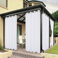 BONZER Outdoor Waterproof Curtains for Patio Privacy Grommet Light Filtering Outside Curtains for Gazebo, Porch, Pergola, Pavilion, 1 Panel, 84W x 95L inch, White