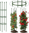 Round Heavy Duty Tomato Cage - 55 Inch Steel Core Plastic Coated Garden Trellis, 4-Post Rustproof Plant Support for Tomato/Cucumber/Beans, No Tools Snap Assembly, Spare Parts Available
