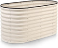 Plant & Plot Galvanized Raised Garden Beds Outdoor // 4×2×2 ft Planter Raised Beds for Gardening, Vegetables, Flowers // Large Metal Garden Box (White) // Patented Tool-Free Design