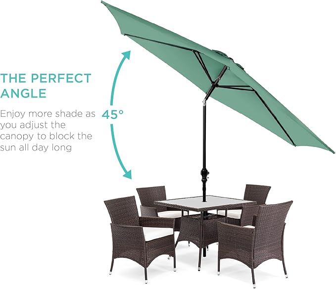 Best Choice Products 10ft Outdoor Table Compatible Steel Polyester Market Patio Umbrella w/Crank and Easy Push Button Tilt