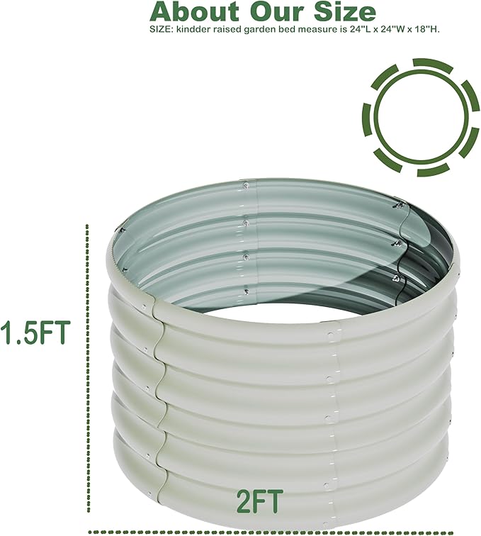 2x2x1.5ft-2pcs-Oval Raised Garden Bed Kit, Galvanized Planter Garden Boxes Outdoor, Metal Raised Garden Beds for Vegetables,Fruits, Flower,Black