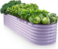 9-in-1 Galvanized Steel Raised Garden Bed // 8×2×1.5 ft Modular Planter for Gardening, Vegetables, Flowers // 18" Tall Metal Raised Garden Beds Outdoor (Lavender) // Patented Design Planter Box