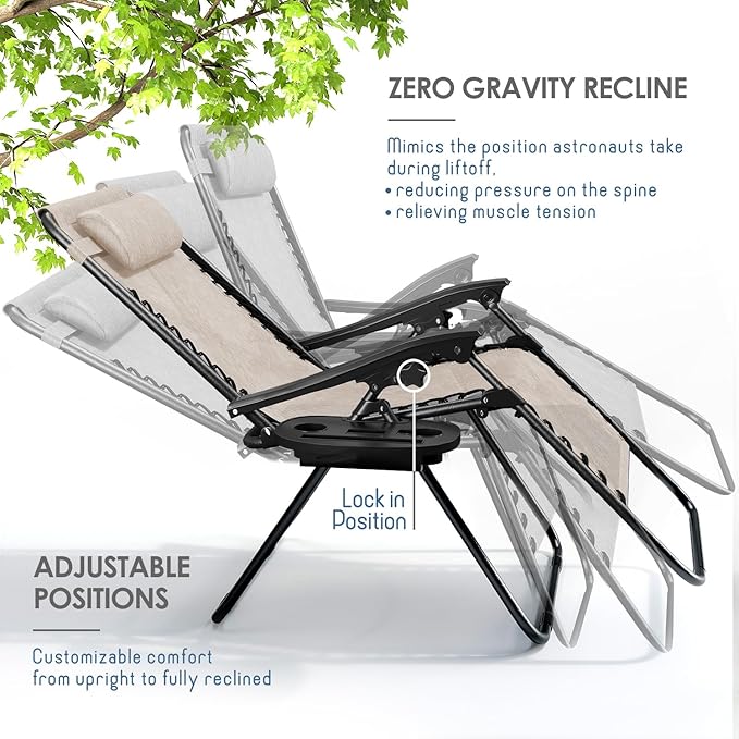 Nestl Zero Gravity Chairs Set of 4 - Beige