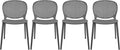 2xhome Set of 4 Patio Dining Chairs | Modern Stackable Outdoor Pool Side Chair | Weather Resistant Plastic for Yard, Porch, Balcony, Kitchen, Gray