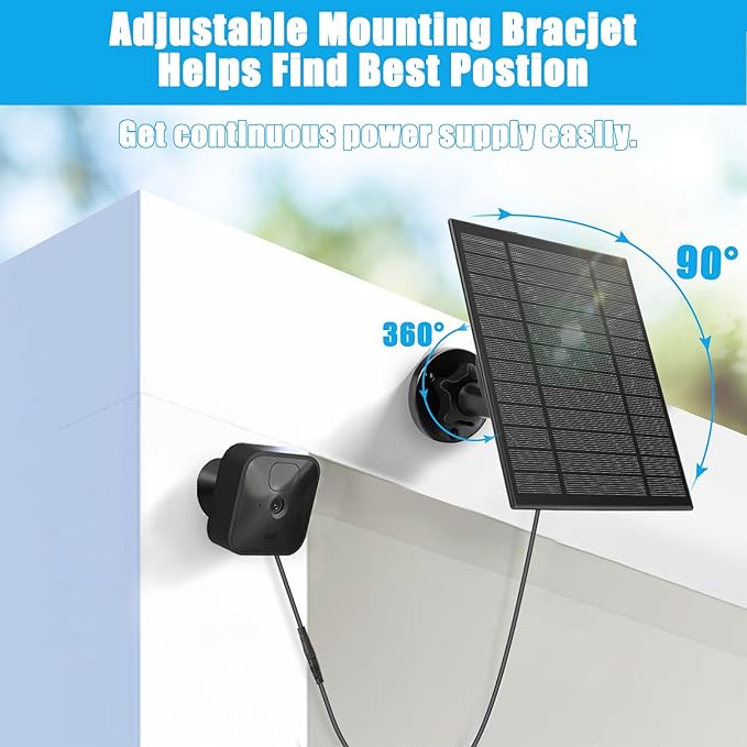 5W Solar Panel Compatible with Blink Outdoor 4(4th Gen)/Blink XT/XT2 and Blink Outdoor(3rd Gen) XT3/Blink Outdoor Camera, Blink Solar Panel with 11.8Ft Outdoor with Waterproof Plug