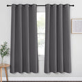 NICETOWN Blackout Curtain Panel for Bedroom - Three Pass Microfiber Noise Reducing Thermal Insulated Solid Ring Top Blackout Window Drape (1 Panel, 52 x 72 inches, Gray)