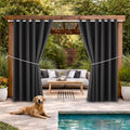DIVA EN CAMINO DEC Outdoor Patio Curtain Waterproof Darkening Thermal Insulated Indoor Curtains for Bedroom, Porch, Living Room, Pergola, Cabana, W84 x L95, Dark Gray, Set of 2 Panels