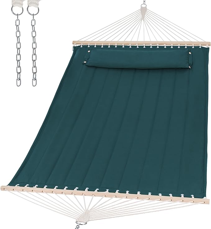 SUNCREAT Hammocks Replacement Hammock for Stand, 475 lbs Capacity, Two Person Patio Hammock for Outside, Dark Green