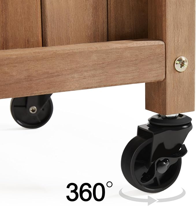 Yaheetech 50" H Raised Garden Bed with Trellis & Wheels Standing Vertical Horticulture Planter Box for Vine Climbing Plants, Flowers, Herbs Brown