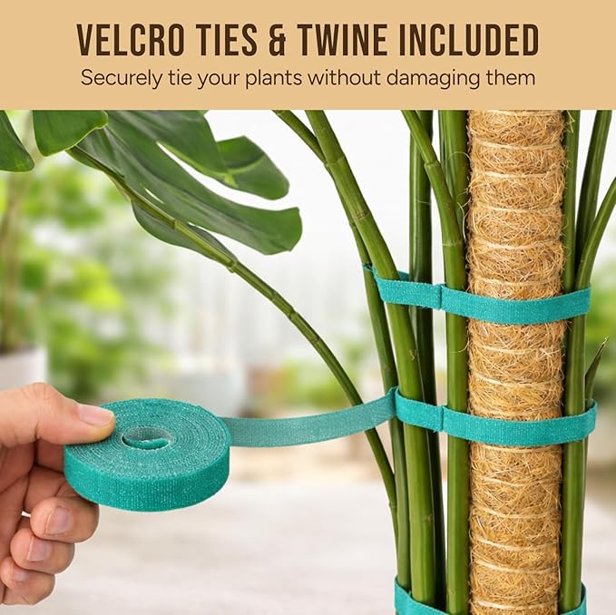 Moss Pole Monstera Plant Support – 48” Bendable Moss Pole Monstera Plant Support, Plant Stakes for Indoor Plants, Tall Plant Sticks Support for Climbing Plants