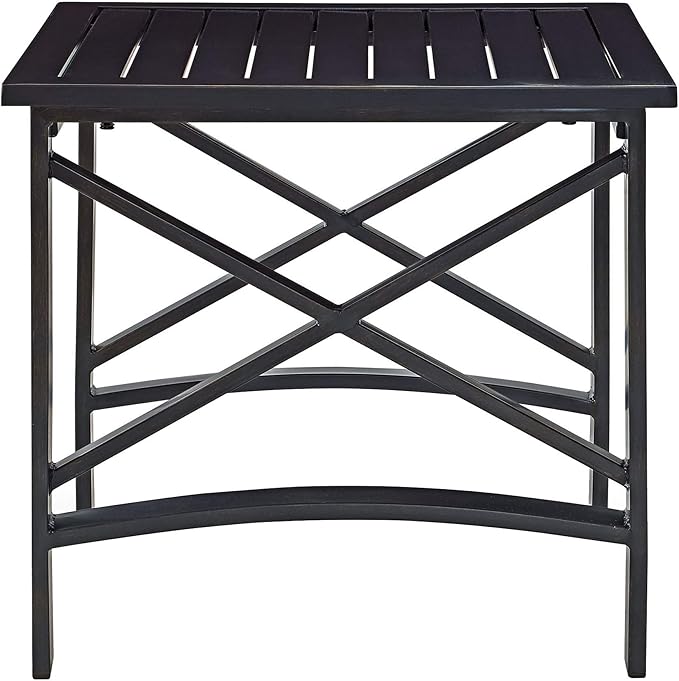 Crosley Furniture Kaplan Weather Resistant Metal Outdoor Side Table for Patio, Deck, Porch, Oiled Bronze