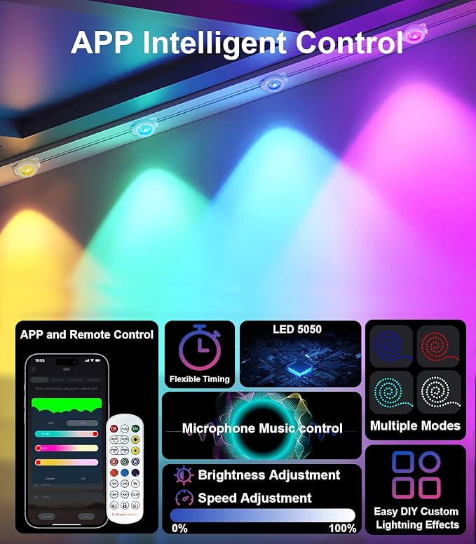 300FT Permanent Outdoor Lights for House, Smart Color Change Eaves LED Lights House Decor for Holiday, Christmas, Halloween, IP67 Waterproof Outside Lighting with APP Remote Control for Daily, Pool