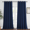 NICETOWN Window Drape Long Curtain - (52 inches Wide x 108 inches Long, Navy, 1 Piece) Living Room Panel Grommet Top Window Treatment for Hall & Guest Room