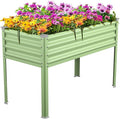 Raised Garden Bed with Legs, 48×24×32in Galvanized Raised Garden Beds Outdoor Elevated Metal Planter Box for Gardening Vegetables Flowers Herb （Green）