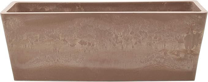 Arcadia Garden Products PSW U45TP Plastic/Stone/Wood Composite Simplicity Window Box, No Drainage Hole (Drillable), 17.5" x 7" x 6", Taupe