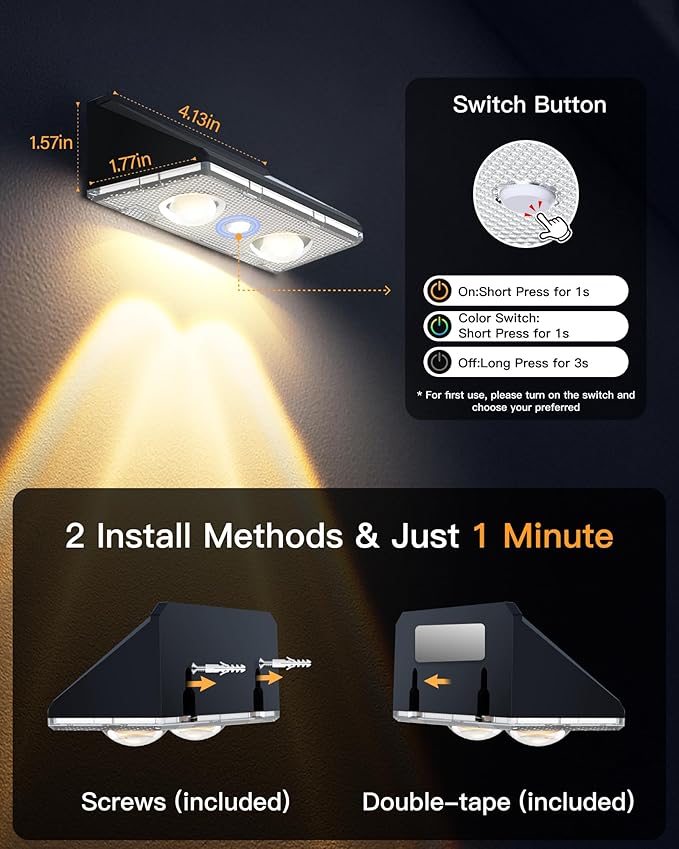 Solar Fence Lights Outdoor, 12 Pack IP65 Waterproof Fence Lights Solar Powered with Ultra-Bright LED Lens, 9 Color Modes, 12+ Hours Steady Glow for Deck/Backyard/Patio/Pool/Wall - Black
