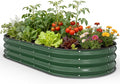Galvanized Raised Garden Bed 6x3x1 FT, Oval Metal Raised Garden Bed Outdoor Planter Box with Open Bottom, Rust-Resistant Steel Garden Bed for Vegetables Herbs Flowers, Easy Assembly