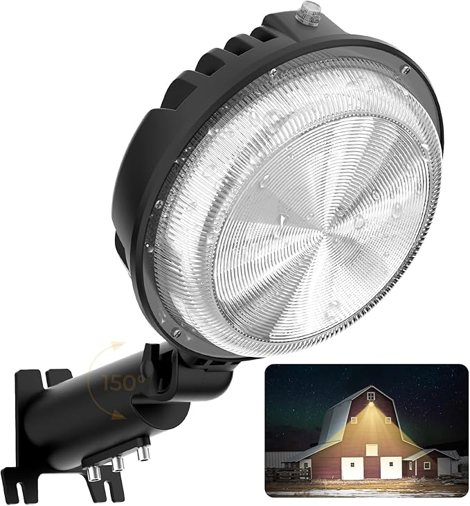 LED Barn Light, 150W 20000LM Yard Area Lights Dusk to Dawn Outdoor Lighting with Photocell 3000K Warm White Adjustable Angle IP66 Waterproof Street Lights for Security/Farmhouse/Garage