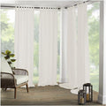 Elrene Home Fashions Matine Weatherproof Tab-Top Indoor/Outdoor Solid Color Curtain Panel for Porch, Pergola, Patio, Deck, 52”W x 84”L, Ivory