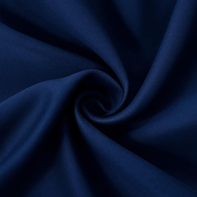Outdoor Patio Curtain Waterproof Darkening Thermal Insulated Indoor Curtains for Bedroom, Porch, Living Room, Pergola, Cabana, W105 x L120 Extra Wide Room Divider, Navy, Set of 2 Panels