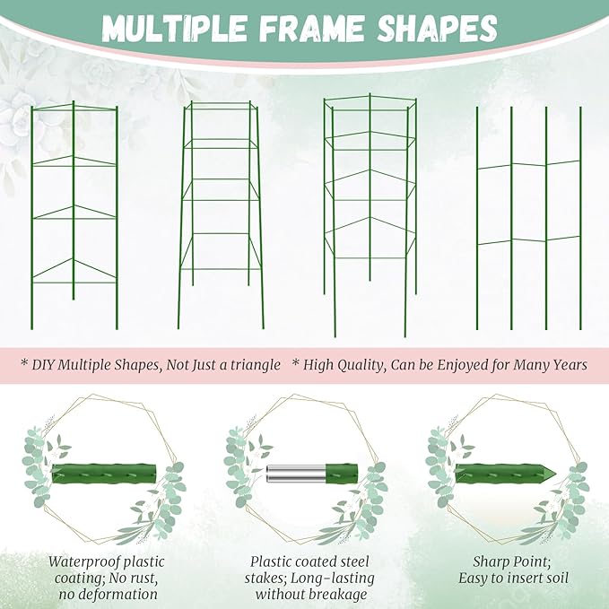 Legigo 2-Pack Tomato Cage for Garden Plant Support - Up to 48in Garden Stakes, Tomato Trellis for Potted Plants, Tomato Cages Plant Stakes for Climbing Vegetables & Flowers