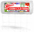 Plastic Trellis Netting 47" x 328 ft Heavy Duty Plant Support Netting White - 6 Inch Garden Trellis on Roll - Mesh for Growing Vine Climbing Plants, Flowers, Peas, and Cucumber