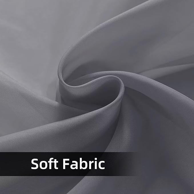 SpaceDresser Waterproof Outdoor Sheer Curtains for Patio - 4 Panels Rod Pocket Indoor Voile Sheer Curtain for Living Room,52W x 84L inch, Grey