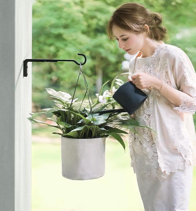 15 Inch 2 Black Pack Heavy Duty Outdoor Plant Hangers, Iron Hanging Plant Brackets for Hanging Plants Outside, Metal Plant Hooks Plant Wall Hooks for Hanging Lantern, Bird Feeder