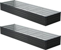 12x2x1 ft(2 Pack) Galvanized Raised Garden Bed,Outdoor Planter Box Metal Patio Kit Planting Bed for Vegetables Flowers and Succulents,Black