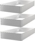 3 Pack Raised Beds for Gardening, Corrugated Galvanized Steel Raised Garden Bed, Outdoor Metal Above Ground Garden Bed for Vegetables and Flowers-4x2FT(Rectangular)